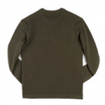 Waffle Knit Crewneck in Mossy Rock