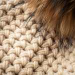 Cashmere & Fur Knit Hat in Vanilla