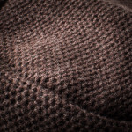 Fur Lined Knit Hat With Ear Warmers in Brown