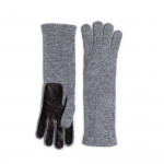 Ladies Cashmere and Leather Gloves - Graphite