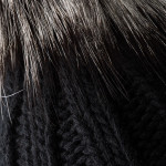 Cashmere & Fox Fur Knit Hat in Black