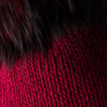 Cashmere & Raccoon Fur Knit Hat in Burgundy