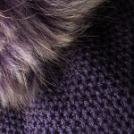 Cashmere & Raccoon Fur Knit Hat in Plum