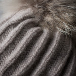 Wool & Cashmere Knit Hat w/ Raccoon Fur - Sand