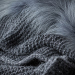 Alpaca Scarf with Coyote Fur - Charcoal