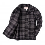 Wool Mackinaw Cruiser in Grey Black Plaid