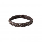 Pewter Embroidered Leather Bracelet - Antik