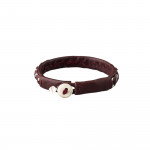 Pewter Embroidered Leather Bracelet - Ox