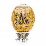 Ostrich Egg with Silver Base - Savanna