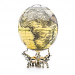 Greggio Ostrich Egg with Silver Base - Elephant Design