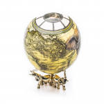 Greggio Ostrich Egg with Silver Base - Elephant Design