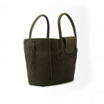 Best Friend Shopper Bag in Olive Goat Suede