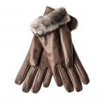Ladies Leather Gloves with Rabbit Fur Lining