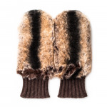 Merola Ladies Cashmere and Rabbit Fur Mittens in Brown