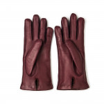 Ladies Leather Gloves with Cashmere Lining in Bordeau