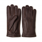 Men's Cashmere Lined Deer Skin Leather Gloves