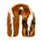 Maria Raccoon Fur Scarf - Autumn/White