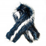 Maria Raccoon Fur Scarf - Blue/ White
