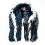 Maria Raccoon Fur Scarf - Blue/ White