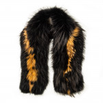 Maria Raccoon Fur Scarf - Black/Camel