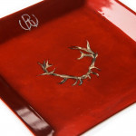 Porcelain Dish With Hand Painted Stag Antlers- Design 1