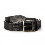 Post & Co. - Men's Crocodile Leather Belt in Black