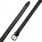 Post & Co. - Men's Crocodile Leather Belt in Black