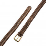 Men's Python Detail Leather Belt in Testa Moro