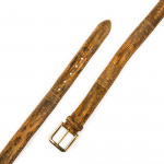 Men's Lizard Leather Belt in Cognac