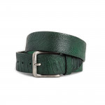 Men's Ostrich Leg Leather Belt in Green