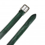 Men's Ostrich Leg Leather Belt in Green
