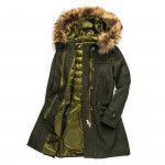 Ladies Giorgia Hooded Coat with Fur