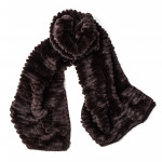 Woven Rabbit Fur Scarf in Chocolate