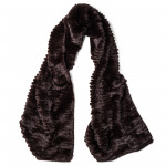 Woven Rabbit Fur Scarf in Chocolate