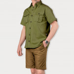 Short Sleeve Campaign Shirt in Khaki