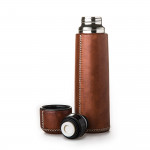 Hand Stitched Leather Covered Thermos 0.7L - Brown