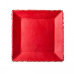Hand Stitched Leather Covered Tray in Red