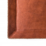 Hand Stitched Leather Covered Tray in Brown