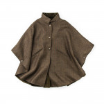 Ladies Reversible Cape in Olive Herringbone