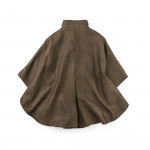 Ladies Reversible Cape in Olive Herringbone