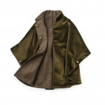 Ladies Reversible Cape in Olive Herringbone