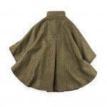 Ladies Reversible Cape in Green Herringbone