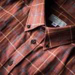 Men's Fine Cotton Shirt in Rust Red Check