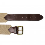 12 Gauge Cartridge Belt in Sand Canvas and Dark Tan