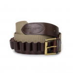 12 Gauge Cartridge Belt in Sand Canvas and Dark Tan