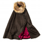 Ladies Fur-Trimmed Cape in Loden