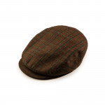 Bond Tweed Cap in Dark Green and Red Check