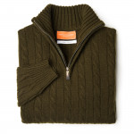 Cashmere Cannock Cable  in Field Green