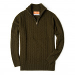 Cashmere Cannock Cable  in Field Green