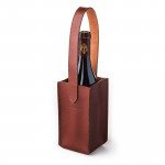 Leather Carrier for 1 Bottle in Bronze